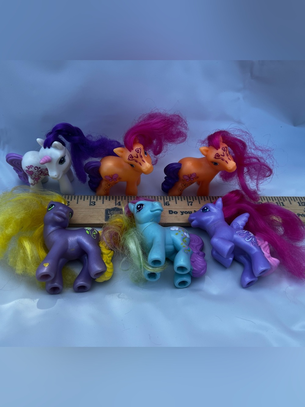 My Little Pony Colorful Mini Pony Lot of 6  - Purple, Orange, Blue, White